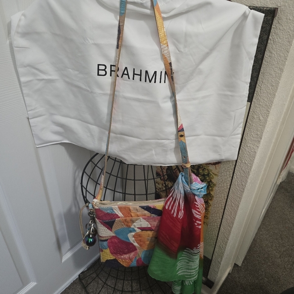 Brahmin Vibrant Patchwork Leather Shoulder/Crossbody Bag - Picture 2 of 11